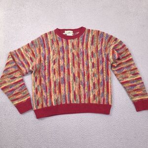 Vintage Travel Smith 3D Knit‎ Textured Cosby Womens Large Italy Made Wool Blend